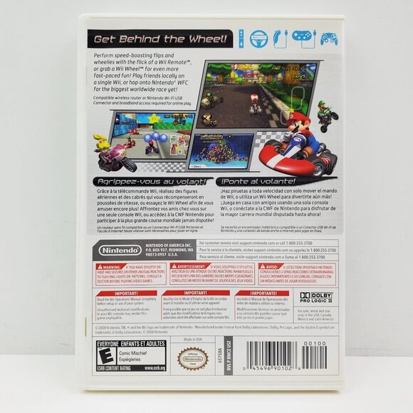 Mario Kart Nintendo Wii Video Game Disc Case Manual Complete CIB 2008 Tested - Picture 2 of 8